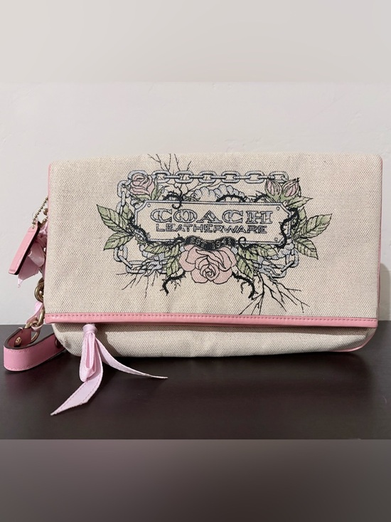 Coach Handbags - Coach Floral Chain Canvas Wristlet Y2K